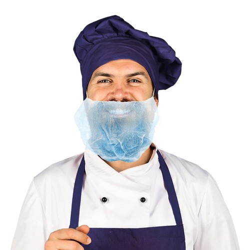 Blue disposable beard nets men - beard,