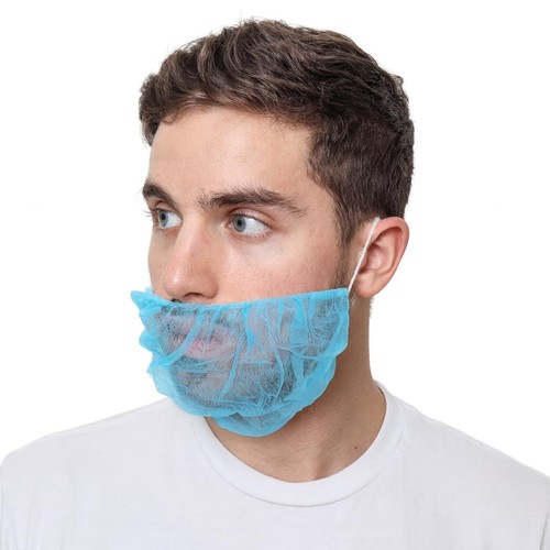 Beard nets blue disposable - beard,